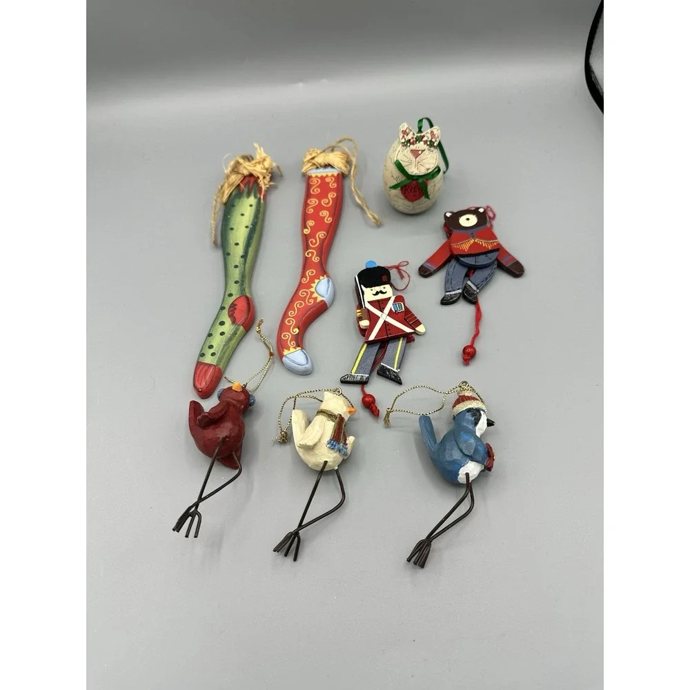 8 Lot Christmas Ornaments That Are Adorable Wood And Resin
